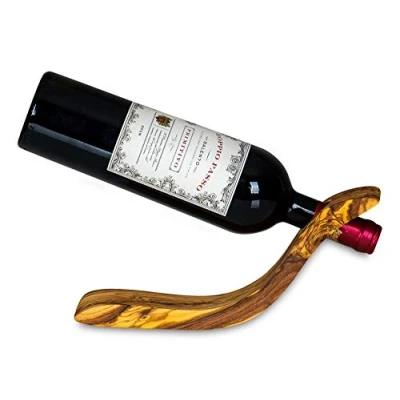 Abbildung von Weinflaschenhalter Olivenholz H28cm Flaschenhalter Weinständer Weinhalter Holz Tischdeko Flaschenständer