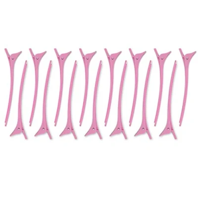Abbildung von K Pro Haarclip Haarspangen 15x Abteilklammern groß für Friseurbedarf, rosa