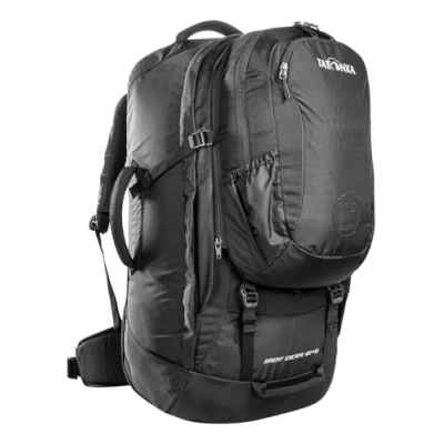 Abbildung von Tatonka Great Escape 60+10 Reiserucksack mit großer Kofferöffnung, abnehmbarem Daypack (10l) und abdeckbarem Tragesystem 70 Liter 67 x 33 20 cm black
