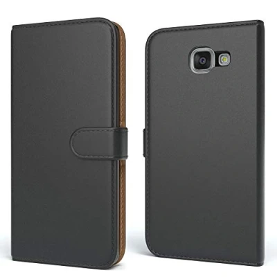Abbildung von EAZY CASE Tasche kompatibel mit Samsung Galaxy A5 (2016) Schutzhülle Standfunktion Klapphülle Bookstyle, Handytasche Handyhülle Magnetverschluss und Kartenfach, Kunstleder, Schwarz