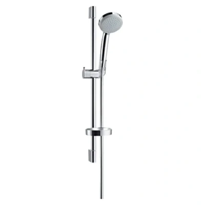 Abbildung von HANSGrohe Croma 100 Vario Brauseset mit 650 mm Brausestange, Ø100 Handbrause 4 Strahlfunktionen und 1,6 Meter Brauseschlauch