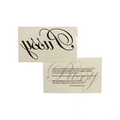 Abbildung von 10 x Pussy Tattoo Schriftzug in schwarz Kinky Fetish Temporary (10)