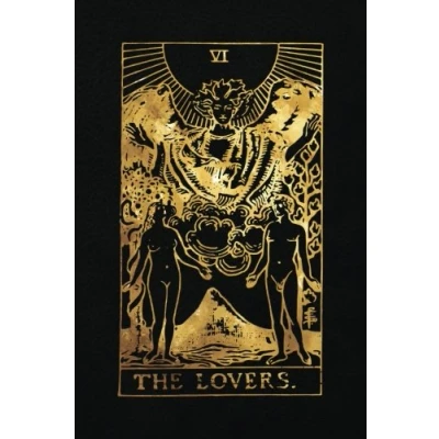 Abbildung von The Lovers: 120 blank pages, Lovers Tarot Card Notebook Black and Gold Sketchbook, Journal, Diary (Tarot Notebooks)