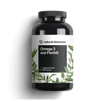 Abbildung von Omega 3 365 Kapseln 2000mg Fischöl pro Tagesdosis mit EPA und DHA in Triglycerid Form Laborgeprüft, aufwendig aufgereinigt aus nachhaltigem Fischfang St