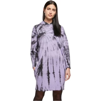 Abbildung von Urban Classics TIE DYE Jerseykleid, Damen, Größe: Large, Black lavender