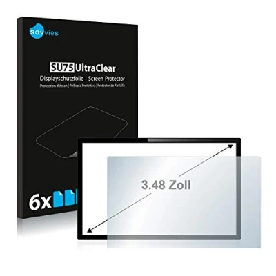 Abbildung von Savvies 6x Schutzfolie 3.5&quot; für Touch Panel PCs mit 3,48 Zoll (8.9 cm) [51.1 x 71.1 mm, 3:2] Displayschutz Folie Ultra Transparent