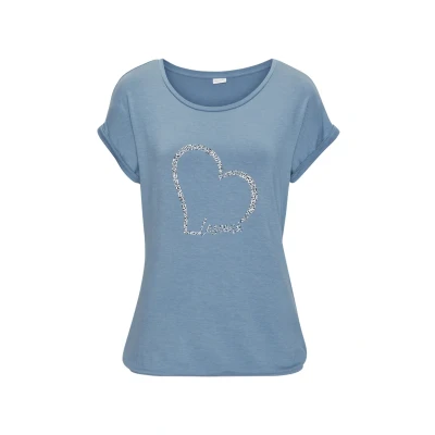 Abbildung von Lascana Kurzarm Tshirt print, Damen, Größe: 32/34, Hellblau