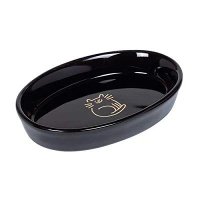 Abbildung von Nobby Futterbehälter Katzen Keramik Schale oval Golden Cat schwarz