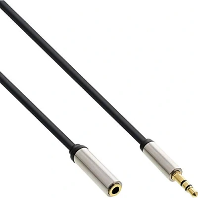 Abbildung von InLine 99231 Slim Audio Kabel Klinke 3,5mm ST/BU, Stereo, 1m