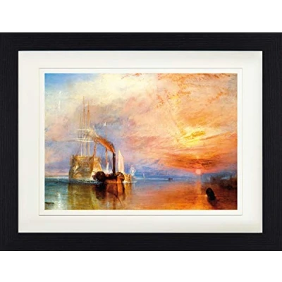 Abbildung von 1art1 Joseph William Turner Poster Die Kämpfende Temeraire, 1839 Gerahmtes Bild Mit Edlem Passepartout Wand Bilder Im Bilderrahmen 40x30 cm