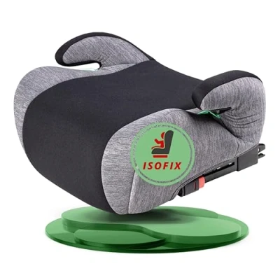 Abbildung von WALSER Kinder Sitzerhöhung Auto ISOFIX, Kindersitz 125 150 cm, Kindersitzerhöhung Raffi neueste Norm 2024 ECE R 129, schwarz/grau