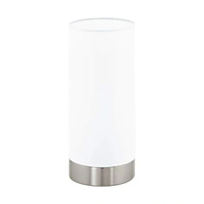 Abbildung von Eglo 95775 Tischleuchte Damasco 1 mit Schalter Glas satiniert weiß 1X40W H:21,5 Ø 10cm