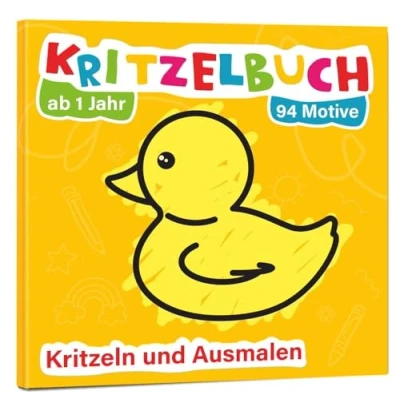 Abbildung von Mein erstes Kritzelbuch ab 1 Jahr: über 94 große Motive für Jungs und Mädchen Ausmalbuch Ausmalen kritzeln mit Spielzeug, Tiere, Fahrzeuge, Obst, Gegenstände vieles mehr