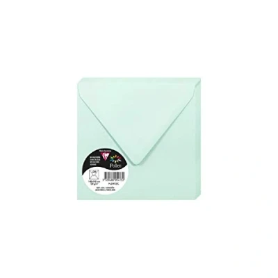 Abbildung von Clairefontaine 5413C Packung mit 20 Umschlägen Pollen 14x14 cm, 120g, gefüttert, ideal für Einladungen und Korrespondenz, Premium glattes Papier, Jadegrün, 1 Pack