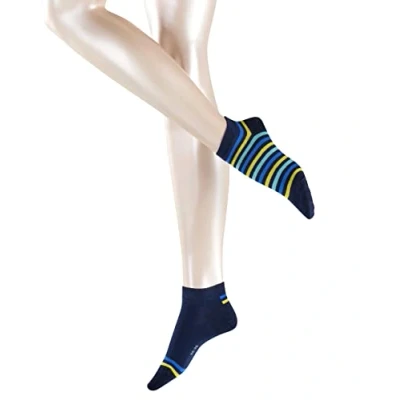 Abbildung von ESPRIT Damen Sneakersocken Mixed Stripe 2 Pack, Baumwolle, Paar, Blau (Marine 6120), 39 42