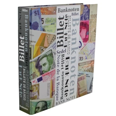 Abbildung von Safe, FC, Album (4 Ringe) geeignet für Banknoten inkl. 20 Blätter Designdruck Abm: 290x325x60 mm. pro Stk.