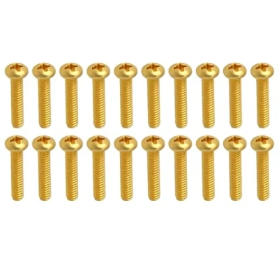 Abbildung von VGOL 20 Stück Gold 3,5 X Mm Basic Metall Metrisches Gewinde Single Coil Pickup Schraube Höheneinstellung Kompatibel mit Stratocaster ST E Gitarre