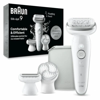 Abbildung von Braun Epilierer Silk épil 9 061, Rasier , Trimmer  &amp; Peelingaufsatz, Wet&amp;Dry