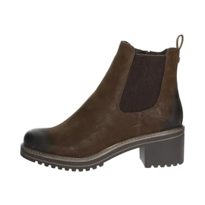Abbildung von MARCO TOZZI Damen Chelsea Boots Vegan mit Blockabsatz, Braun (Cafe Nubuck), 36 EU