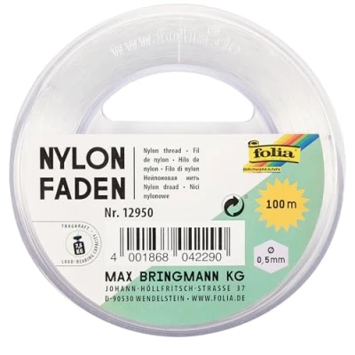 Abbildung von Folia Fadenspule Nylonfaden (100m, 0,5mm), 100,00 m Fadenlänge, (Packung, 1 St., kein Set), transparent, dekorieren