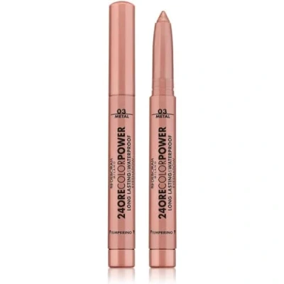 Abbildung von Deborah Milano Lidschatten 24 Stunden Color Power Waterproof, Nr. 3 Rose Bronze, mit Stick, hoher Halt