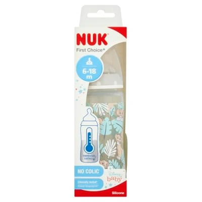 Abbildung von NUK Babyflasche, Baby, 300 ml, Anti Colic, Temperaturkontrolle, BPA frei, Silikon Trinksauger, Disney First Choice+, 6 18 Monate, Mehrfarbig