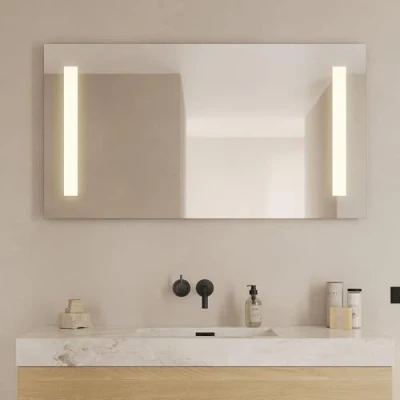 Abbildung von Loevschall Godhavn Quadratischer Spiegel mit Beleuchtung Led 120x65 cm Badspiegel Verstellbarer Badezimmerspiegel