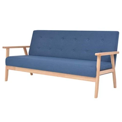 Abbildung von vidaXL 3 Sitzer, Holz, blau, Trois Places