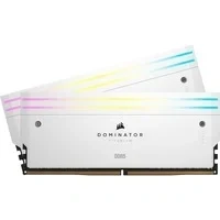 Abbildung von CORSAIR Dominator Titanium RGB DDR5 RAM 64GB (2x32GB) 6600MHz CL32 Intel XMP iCUE Kompatibler Computerspeicher Weiß (CMP64GX5M2X6600C32W)
