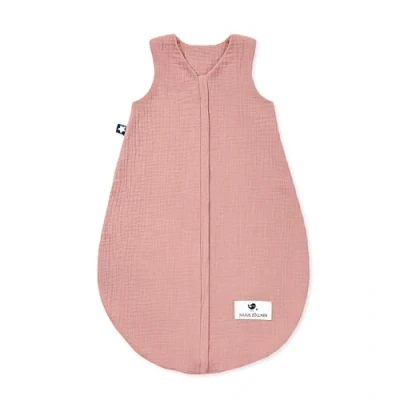 Abbildung von Julius Zöllner Musselin Sommerschlafsack dusty rose, Größe 60 aus weicher Baumwolle, sicher und schadstoffgepüft, ideal für warme Sommernächte