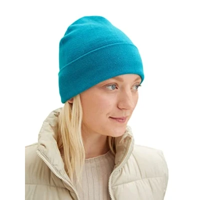 Abbildung von TOM TAILOR Damen Basic Strickmütze 1032637, 30014 Teal Blue, ONESIZE