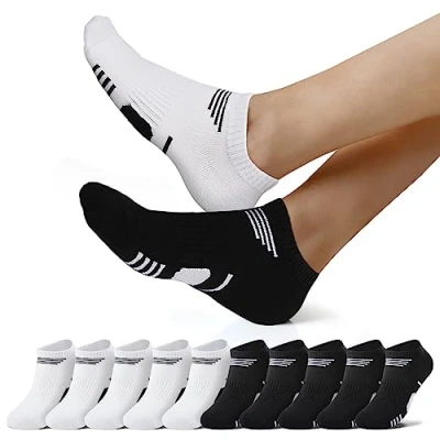 Abbildung von NUOZA Sneaker Socken Herren Damen 39 42 Sportsocken Kurze Laufsocken Wandersocken Running Socks Unisex Halbsocken 10 Paar Schwarz Weiß
