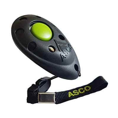 Abbildung von ASCO Premium Clicker für Clickertraining, Hunde Katzen Pferde Profi Clicker, Hundetraining Klicker, schwarz, 01P