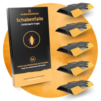 Abbildung von Schabenfalle 5 Stück Kakerlaken bekämpfen Zur Bedarfsermittlung und Monitoring Falle Inkl. Köder