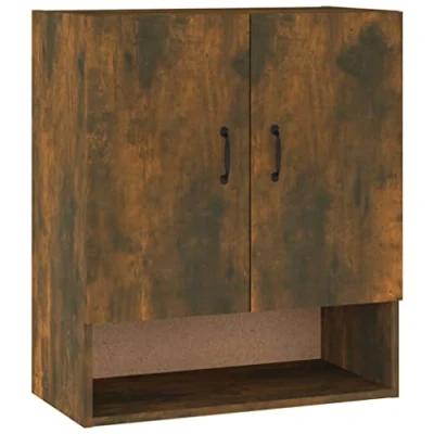 Abbildung von vidaXL Wandschrank Hängeschrank Bücherschrank Mehrzweckschrank Lagerschrank Schrank Wohnzimmer Räuchereiche 60x31x70cm Holzwerkstoff