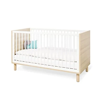 Abbildung von PINOLINO Kinderbett Babybett &#039;Flow 140 x 70 cm Matratze, umbaubar, weiß/Holz