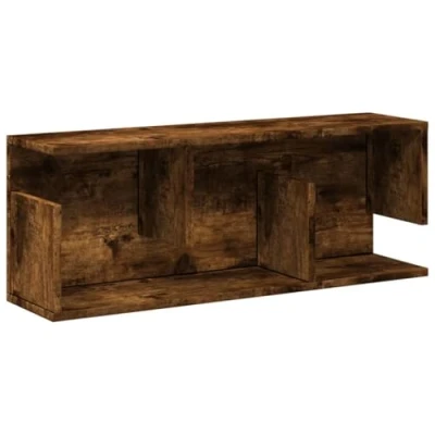 Abbildung von vidaXL Wandregal, Regal mit Stauraum Hängend Wanddeko, Hängeregal Schweberegal für Wohnzimmer, Bücherregal Wandboard, Räuchereiche Holzwerkstoff