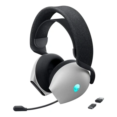 Abbildung von Alienware Tri Mode Wireless Gaming Headset AW725H Dolby Atmos, KI Geräuschunterdrückung, AlienFX RGB, Konnektivität, 55 Stunden Akkulaufzeit Lunar Light