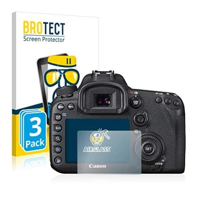 Abbildung von BROTECT Schutzglas für Canon EOS 7D Mark II (3 Stück) Schutzfolie Panzer Folie Glas [Extrem Kratzfest 9H, Anti Fingerprint, Ultra Transparent]