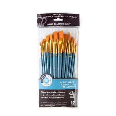 Abbildung von Royal &amp; Langnickel RSET 9306 Medium Gold Taklon 12 teiliges Pinsel Set gemischt