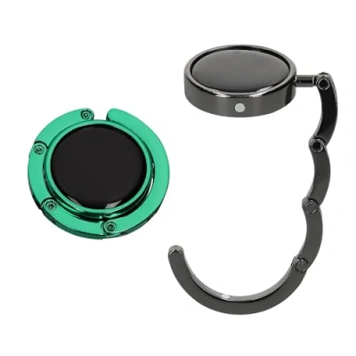 Abbildung von kwmobile Taschenhalter für Tisch 2X Faltbare Antirutsch Handtaschenhalter Haken Taschen Aufhänger Geschenkidee Gadgets Frauen Taschenhaken Set in Schwarz Petrol