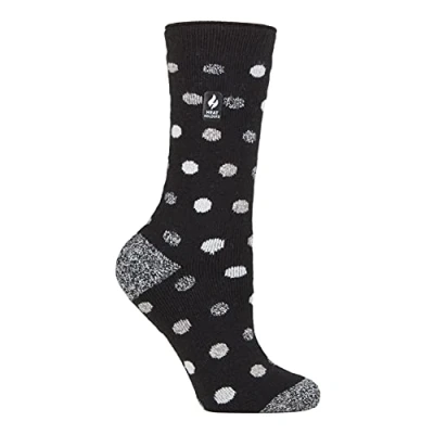 Abbildung von HEAT HOLDERS Lite Damen Dünn Bunt Muster Motiv Thermosocken für Geschenk Socken Winter (37 40, Schwarz/Weiß (Malaga))