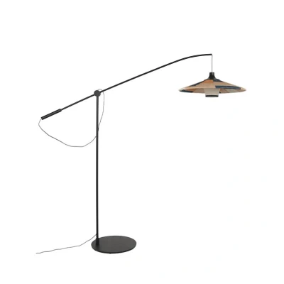 Abbildung von Forestier Parrot Stehlampe mit Abacá Schirm, sand