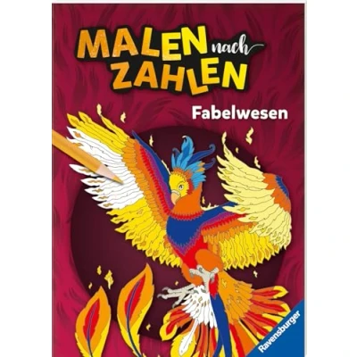 Abbildung von Ravensburger Malen nach Zahlen Fabelwesen 32 Motive abgestimmt auf Buntstiftsets mit 24 Farben (Stifte nicht enthalten) Malbuch nummerierten Ausmalfeldern für fortgeschrittene Fans der Reihe