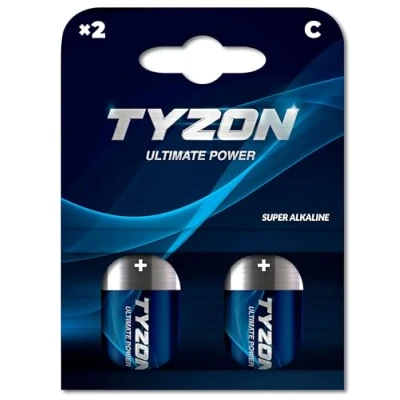 Abbildung von TYZON C Super Alkaline Batterien, 1,5 Volt, 2 Stück Ideal für Geräte mit geringem Stromverbrauch