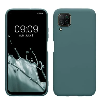 Abbildung von kwmobile Hülle kompatibel mit Huawei P40 Lite weiches TPU Silikon Case Cover geeignet für kabelloses Laden Arctic Night