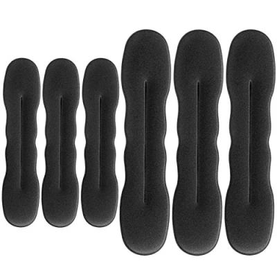 Abbildung von 6 Stück Hair Bun Maker Upgraded Haarhalter Schwamm Clips Haar Styling Donut Brötchen Twist Lockenwickler Tools, 3 Große und Kleine (Schwarz)