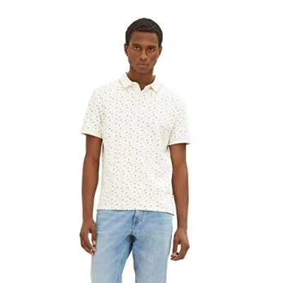Abbildung von TOM TAILOR Herren Poloshirt mit Allover Print 1035555, 31323 beige geometric design, XXL