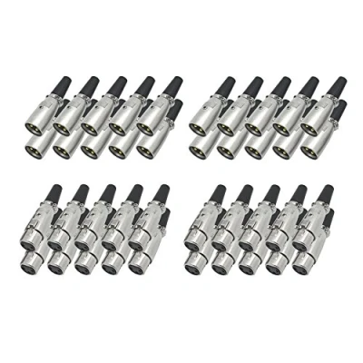 Abbildung von ARLI 40x XLR Set 20x Stecker + Kupplung 3 polig vergoldet mit Zugentlastung für Mikrofon Kabel Audio Studio Bühne