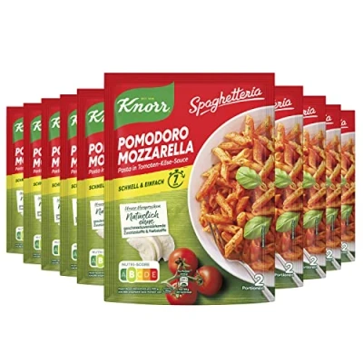 Abbildung von Knorr Spaghetteria Nudel Fertiggericht Pomodoro Mozzarella leckeres Nudelgericht fertig in 7 Minuten 163 g 10 Stück